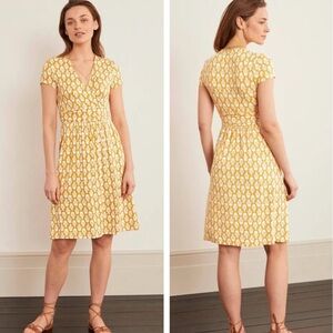Boden Yellow and White Midi Dress